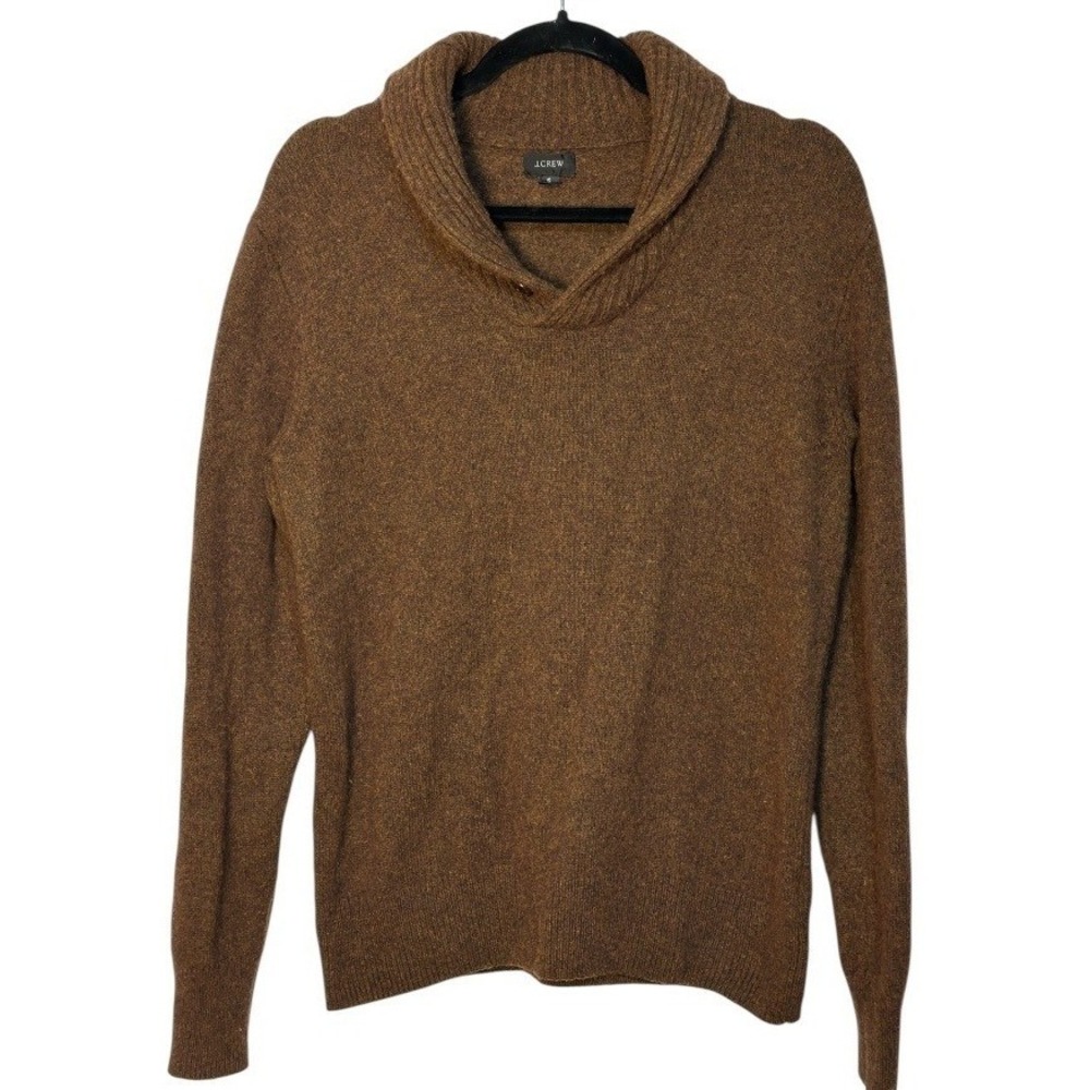 J Crew Shawl Collar‎ Wool Blend Sweater Mens Pullover Knitwear Brown Small